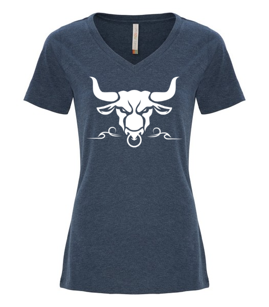 T-shirt V Femme Héritage Rodéo Édition Tête Blanche