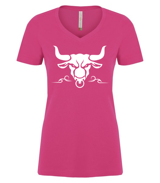 T-shirt V Femme Héritage Rodéo Édition Tête Blanche