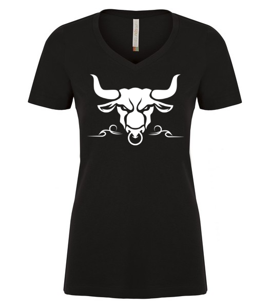 T-shirt V Femme Héritage Rodéo Édition Tête Blanche