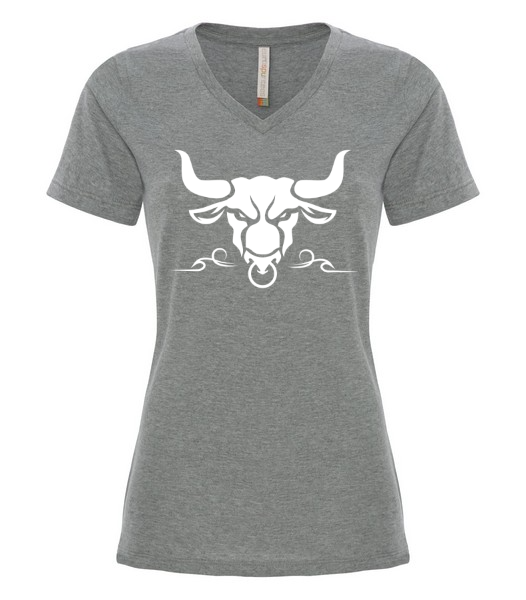 T-shirt V Femme Héritage Rodéo Édition Tête Blanche