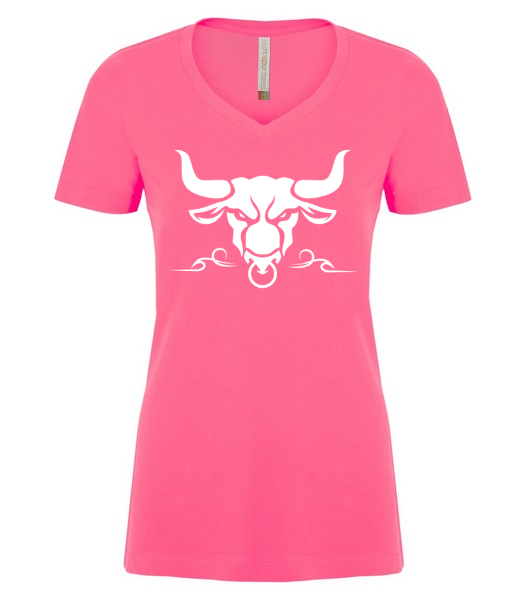 T-shirt V Femme Héritage Rodéo Édition Tête Blanche